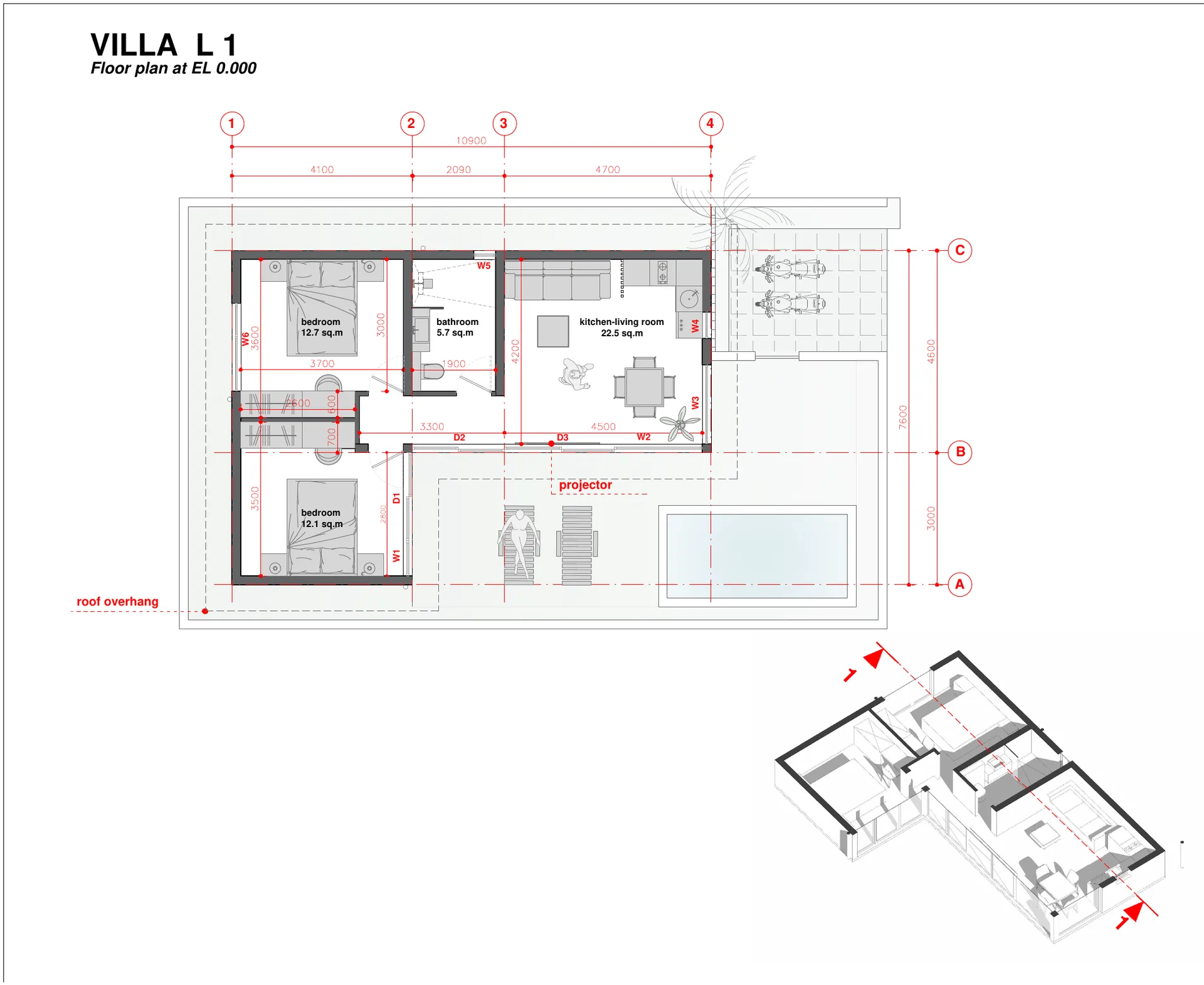 Villa L1 · 62 м² — планировка
