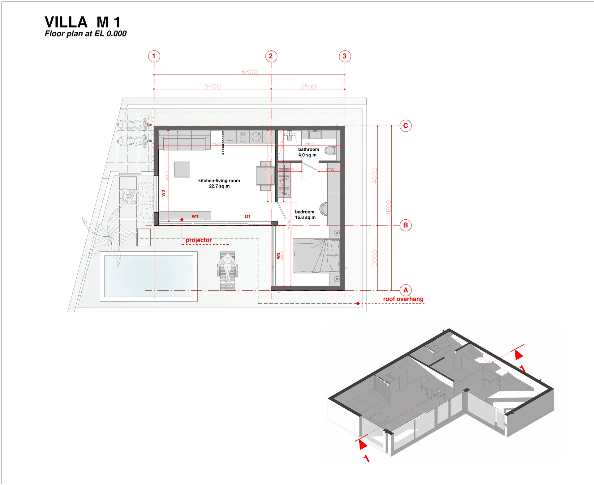 Villa M1 · 50 м² — планировка