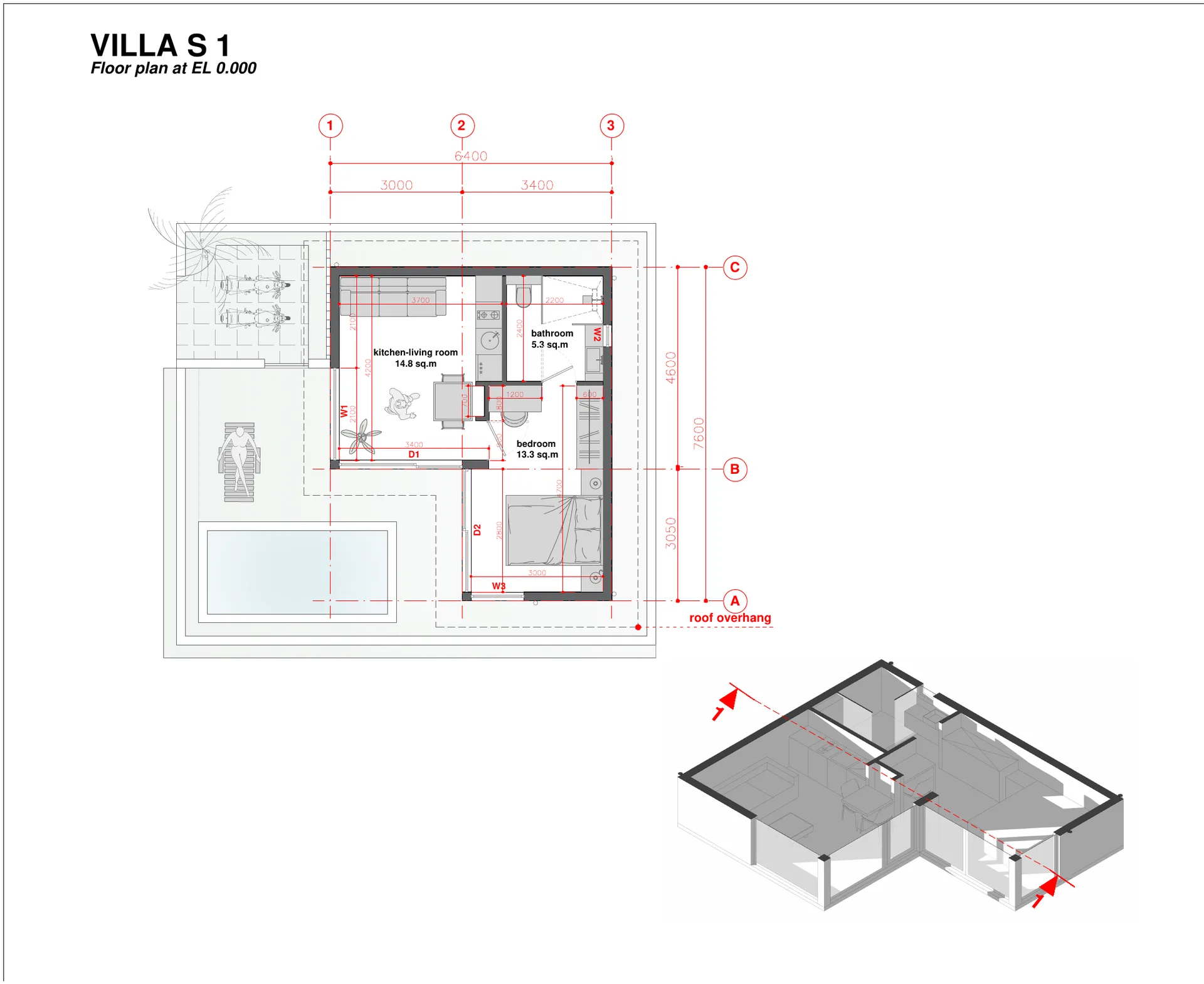 Villa S1 · 40 м² — планировка